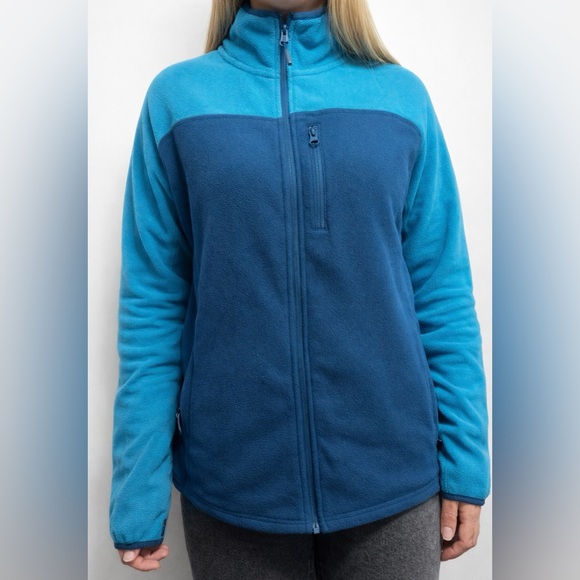Bula Jackets & Blazers - BULA Women’s Fleece Jacket XL Blue & Teal | Full Zip Outdoor Cozy Warm